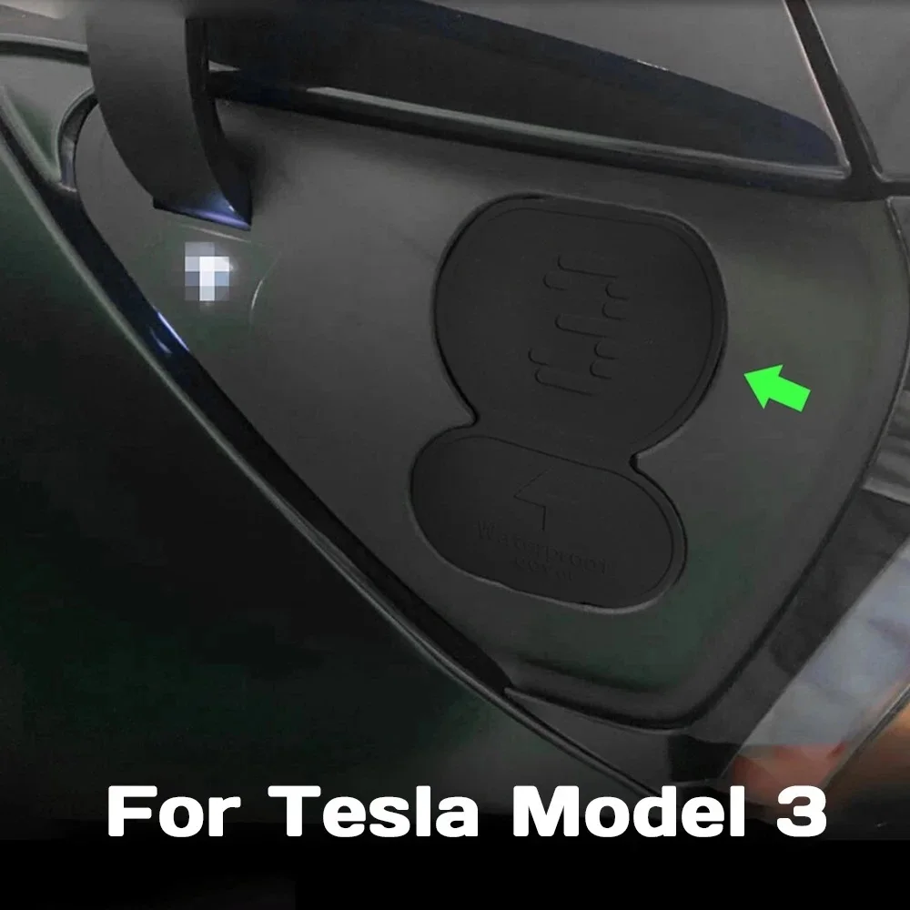 For Tesla Model 3 Europe Plug Charging Cover Silicone Waterproof Dustproof Protective Cover