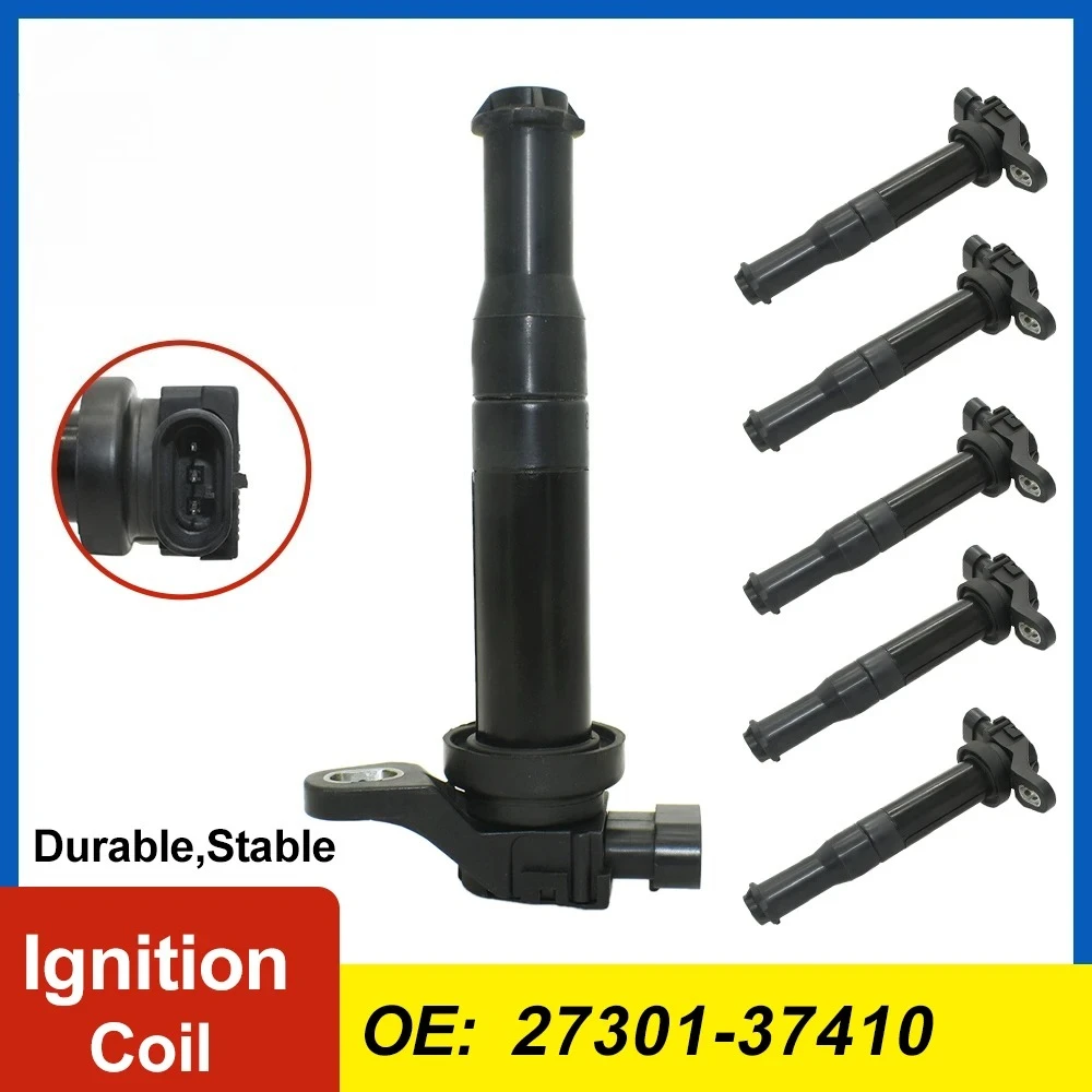

1/6pcs Ignition Coils 27301-37410 for Hyundai Santa Fe 2007-2009 Kia Optima 2006-2007 2.7L V6 2730137410 Performance