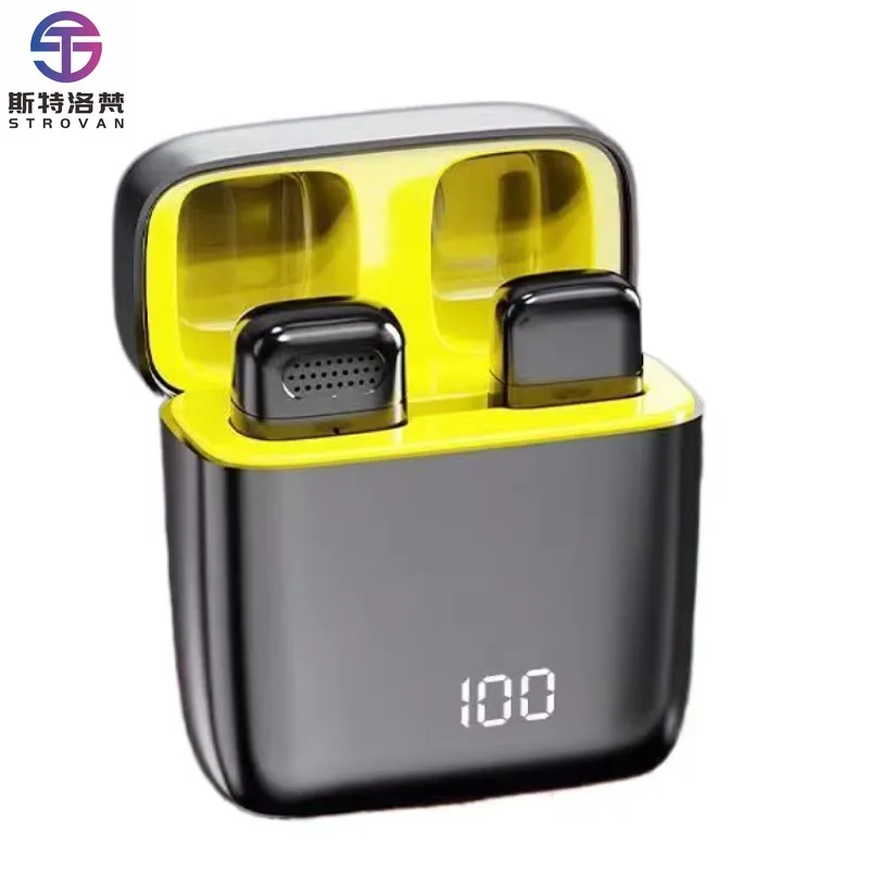 

K6 Custom Logo Live Dual 2.4GHz Noise Cancelling Wireless Clip Lavalier Microphone Type C Connector for Smartphone Recording