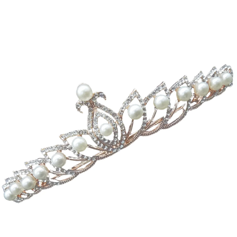 Pearl Crowns for Women Rhinestone Accessories The Wedding Headpiece Bride Pageant Bachelorette Gifts Bridesmaids