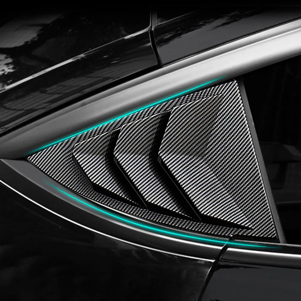 

2pcs Car Rear Window Shutter Cover Trim Window Louver Side Vent Trim For Tesla Model 3 Model Y 2017-2022 2023 Accessories