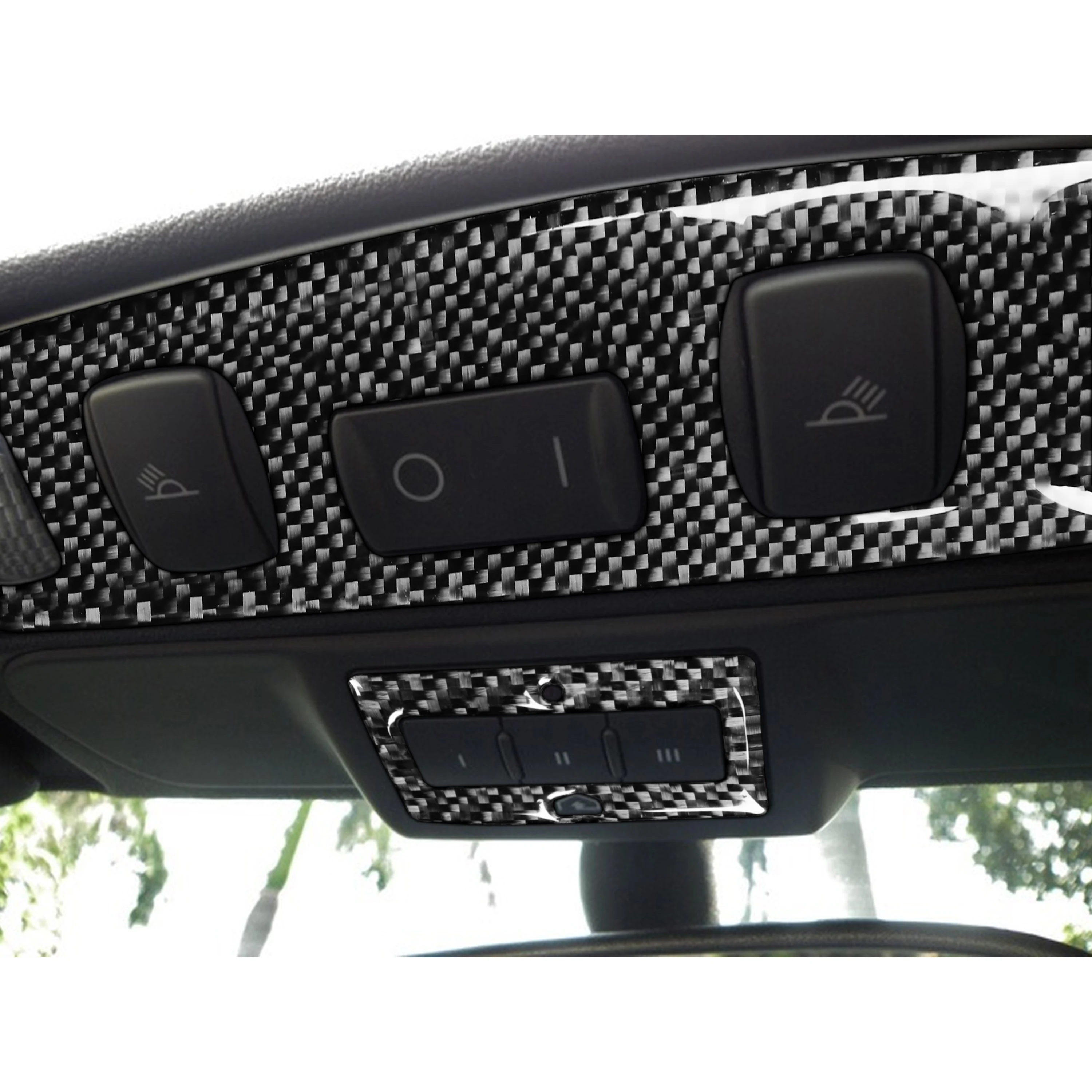 For Audi TT TTS MK1 8N 2001-2006 Convertible Carbon Fiber  Front Roof Reading Light Lamp Panel Cover Car Accessories Sticker
