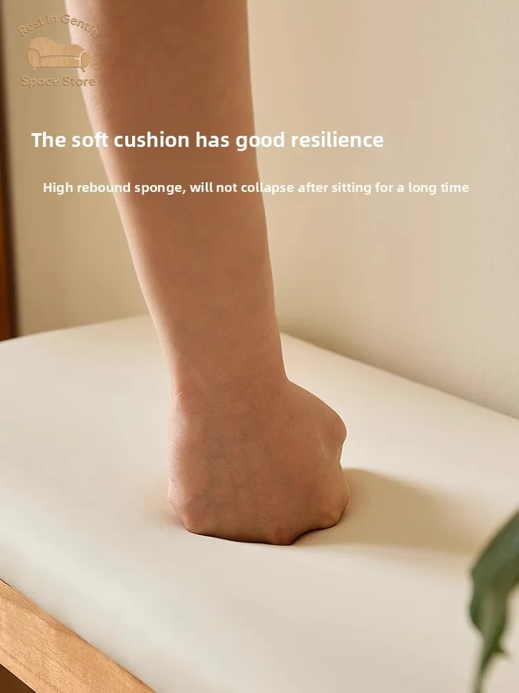 Shoe change household entrance solid wood soft bag seat cushion wearing shoeshoe rack seat stool integrated stool