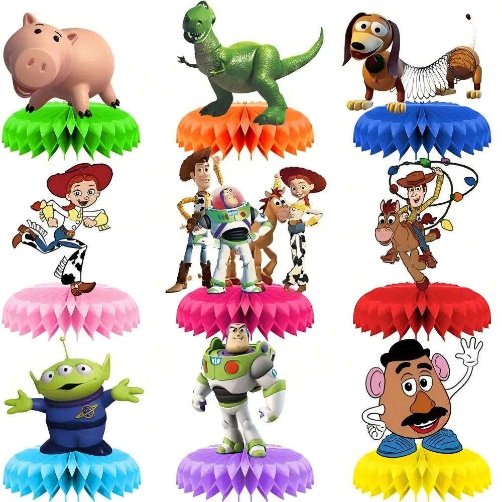 Toy Story 5 Honeycomb Centerpieces Woody Buzz Lightyear Lilypad Table Toppers for Birthday Party Supplies Desktop Ornaments Gift view 4