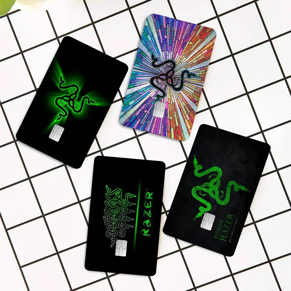 Popular Game R-razer logo Trendy Laser Glitter Bank Card Stickers All Match Multi Purpose Use