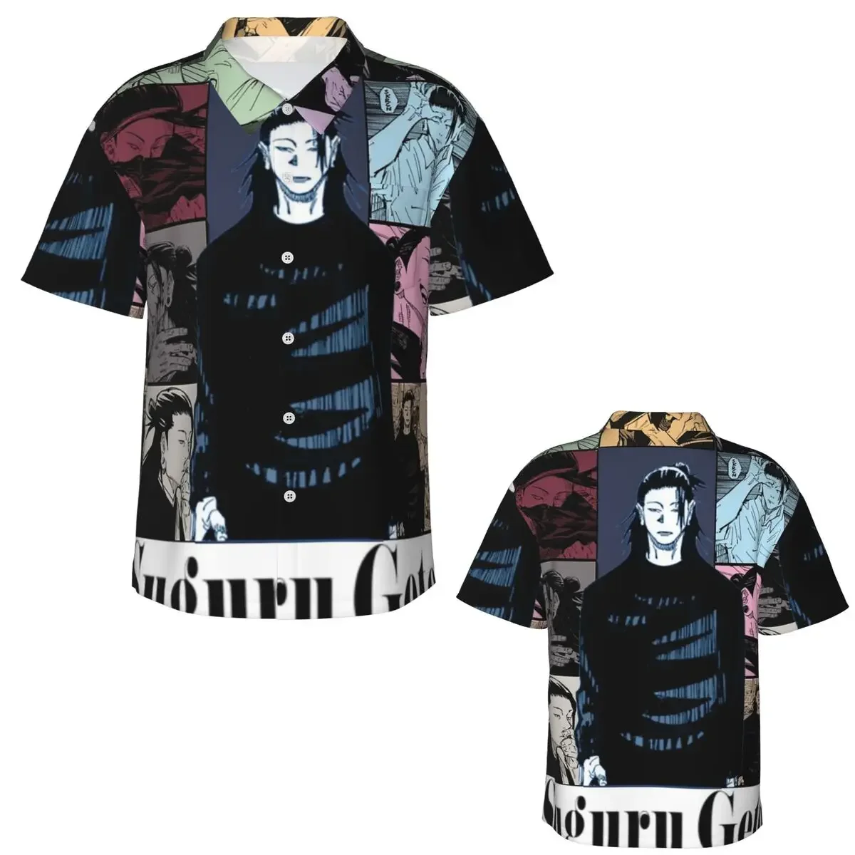 Jujutsu Kaisen Suguru Geto Anime Girl Dinner Hawaiian Shirts Funny Men Short Sleeve Shirt for Summer Beach Men's Lapel Tops