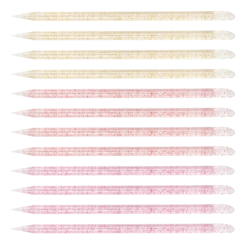 300 Pcs Crystal Rod Point Drill Manicure Tools Accessory Nail Pen Red DIY Pole Finger Cuticle Pusher Pink