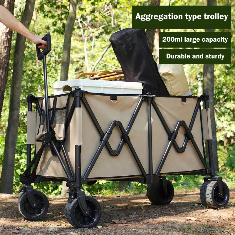 Outdoor  Luxury Large Garden Park  Kids Portable Beach Folding Trolley  Camping Picnic Foldable Wagon