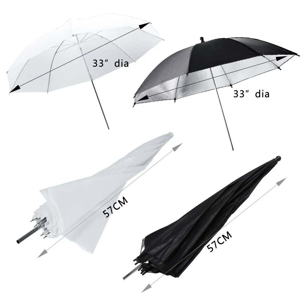 Photography Photo Studio Softbox Lighting Kit With 2.6x3M Background Frame3pcs Backdrops Tripod Stand Reflector Board 4Umbrella