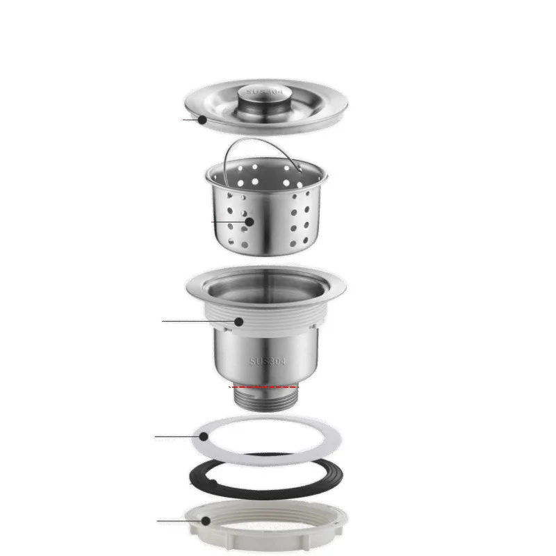 Kitchen Dishwashing Basin Drain Pipe Single Water Drain Pipe Horizontal Side Row Space-saving Anti-odor Accessories Set