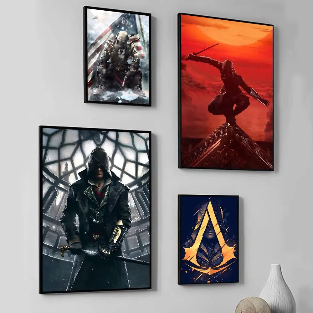 Classic Game Cool A-Assassin-S-Creed Anime Posters Self Adhesive Waterproof Ideal For Living Room Bedroom Bar Decoration