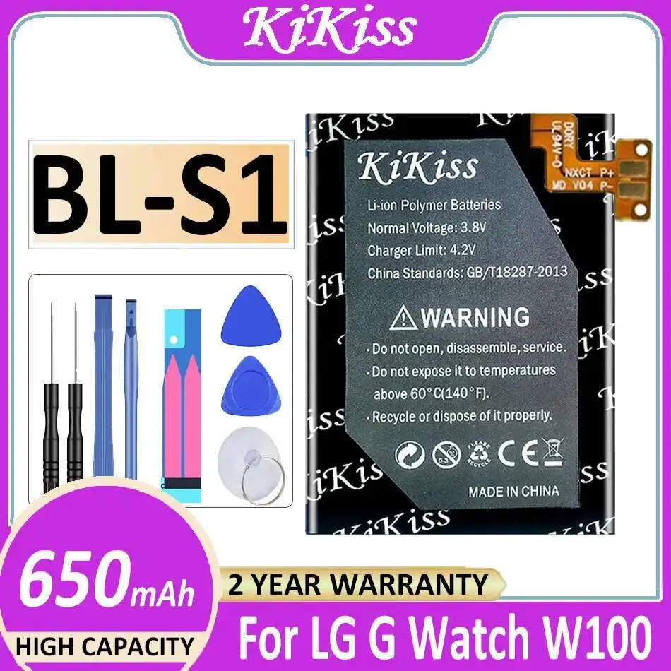

Аккумулятор для часов большой емкости для LG G W100 W100KT BL-S1 650 мАч, замена премиум-класса