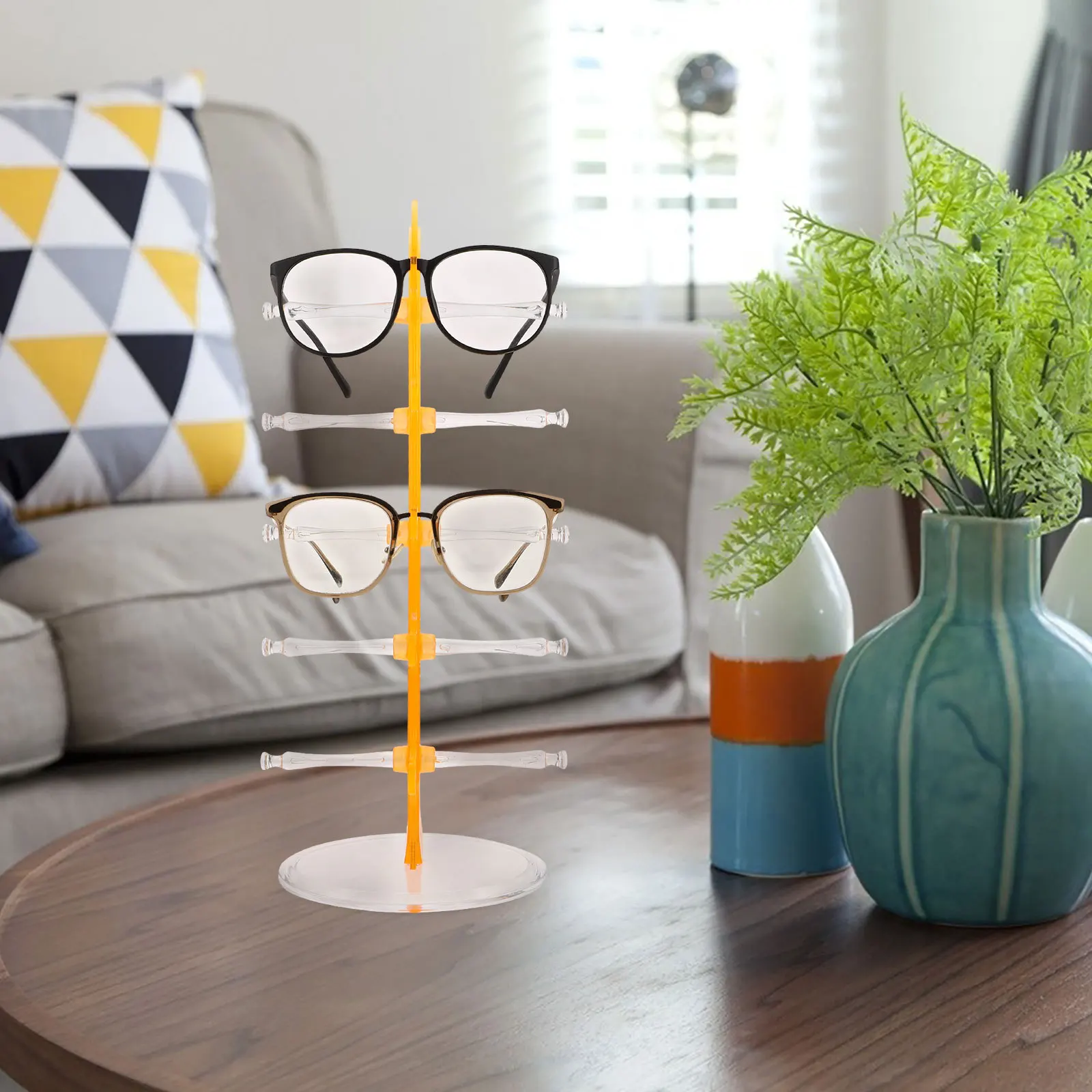 

Sunglasses Display Stand 5-Tier Plastic Eyeglass Holder Rack Space-Saving Floor Stand For Retail Home Organization Clear