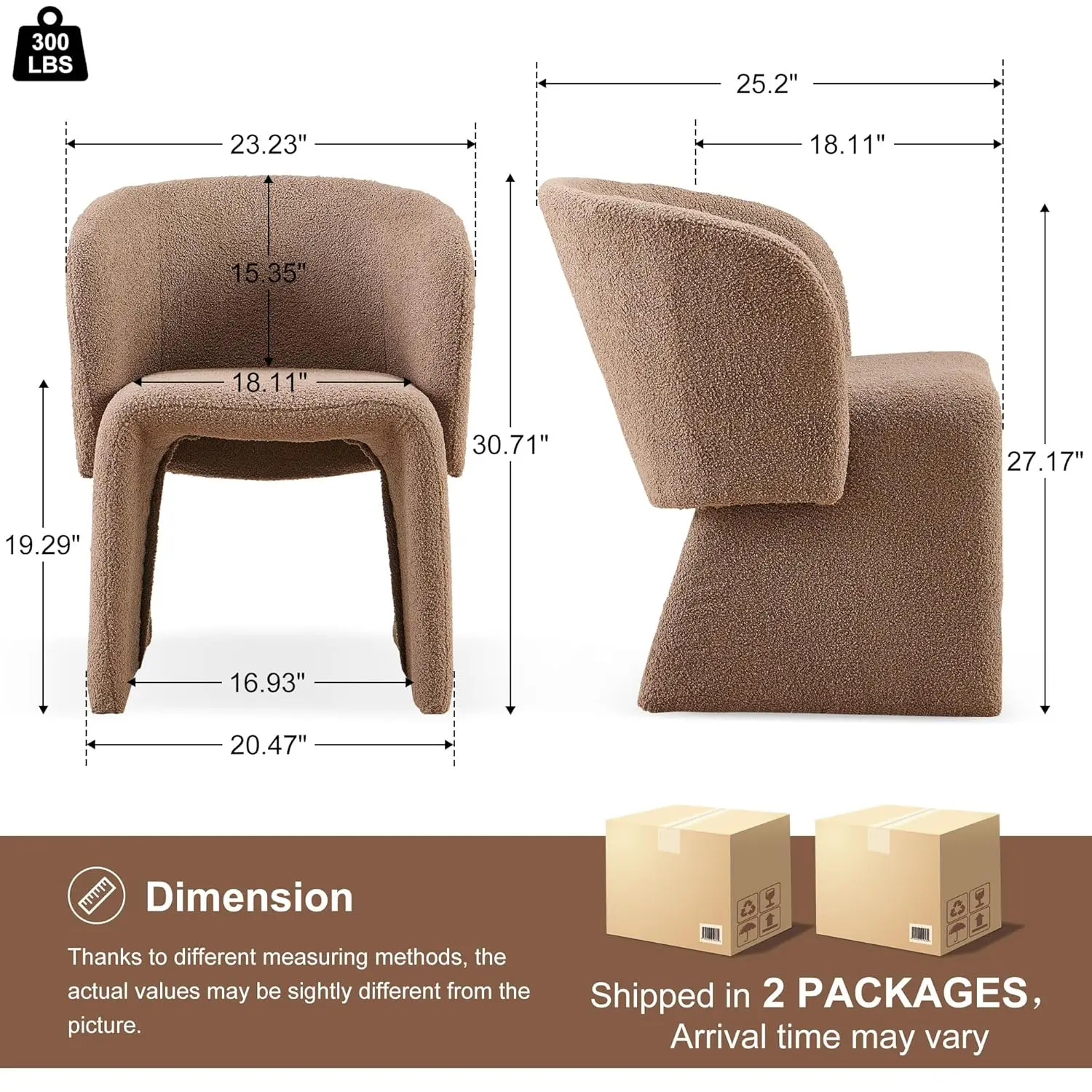 Zestaw 2 krzeseł do jadalni w stylu beczki, nowoczesne krzesła do salonu w stylu mid-century z tapicerowanym okrągłym oparciem, krzesła akcentujące, możliwość personalizacji
