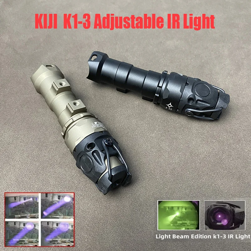 Luce IR regolabile in metallo tattico KIJI K1 K1-3 IR 850nm illuminazione arma Scout luce con segni originali CNC in alluminio