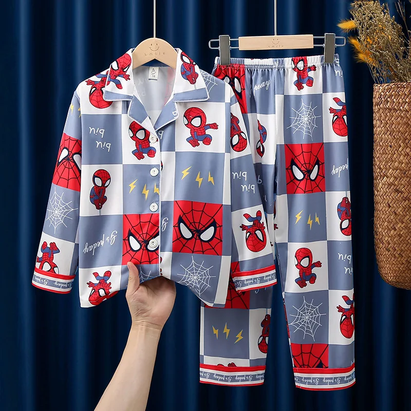 Marvels Spiderman bambini pigiama Set BoysClothes pantaloni Set Cartoon Sleepwear bambini pigiama abiti bambino pigiama