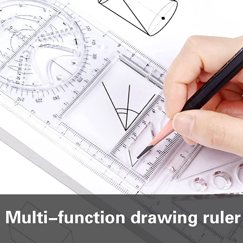 Многофункциональная геометрическая линейка, вращающаяся круглая сложная линейка, инструмент для быстрой измерения, шаблон для рисования, набор линеек