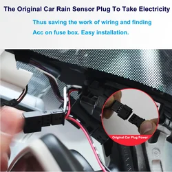 New Plug and play Power Cable For Car Dvr Dash Cam Camera Easy to install connect to the rain sensor of the Original car