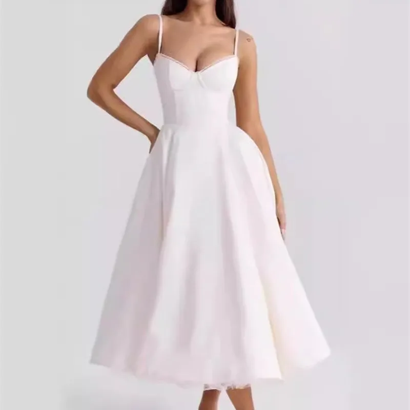 Vestido f e de renda dupla camada, sexy, cintura alta, sem mangas, um ombro só, para uso diário, coleção de pri...