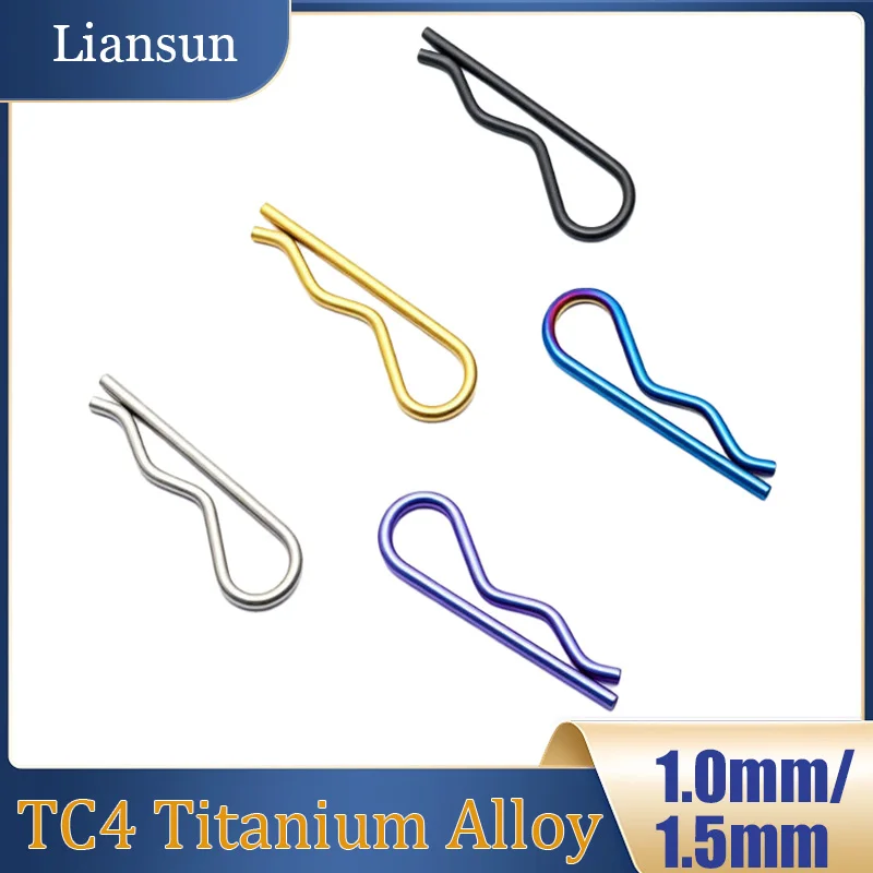 Titanium Alloy Brake Pad Fixing Pin R-Type Spring Cotter Pin 1.0/1.5mm Wave-Shaped Cotter Clamp for Shaft Lock Caliper Brake Pad