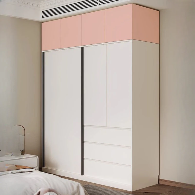 Storage Cabinet Wardrobe Children Clothes Girls Wooden Closet Systems Wardrobe Sliding Doors Quarda Roupas Home Furniture