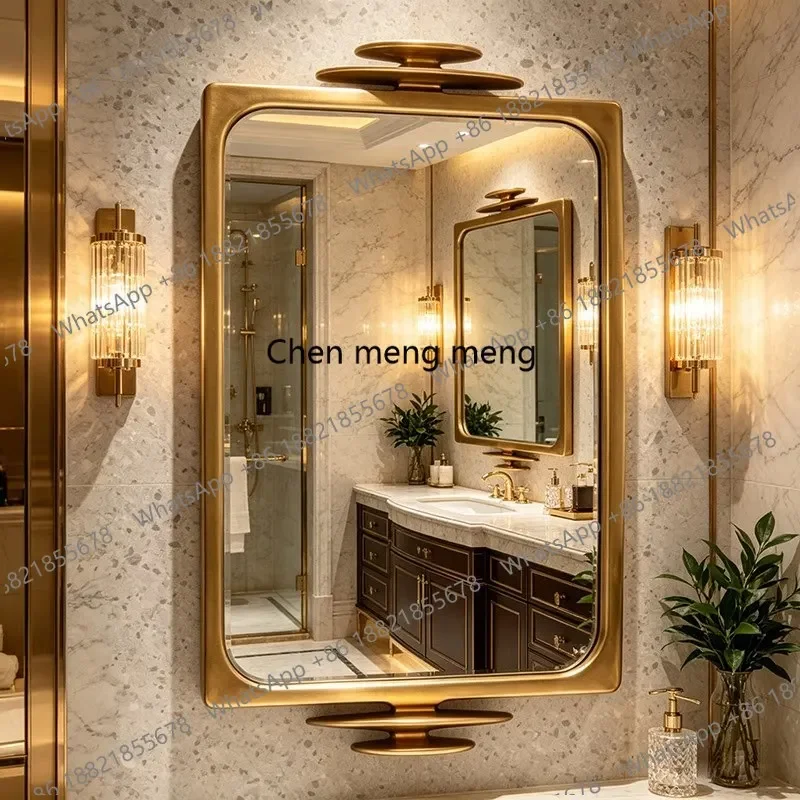 C139 French bathroom art bathroom mirror hanging wall European washtop makeup mirror American vintage