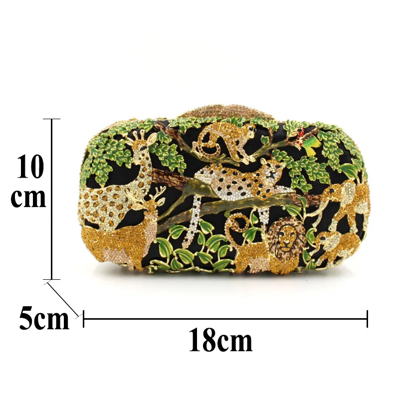 동물 크로싱 라인스톤 가방, 할로우 메탈 크리스탈 이브닝 클러치, 럭셔리 디자이너 핸드백, 독특한 선물 가방, 파티 무도회 가방