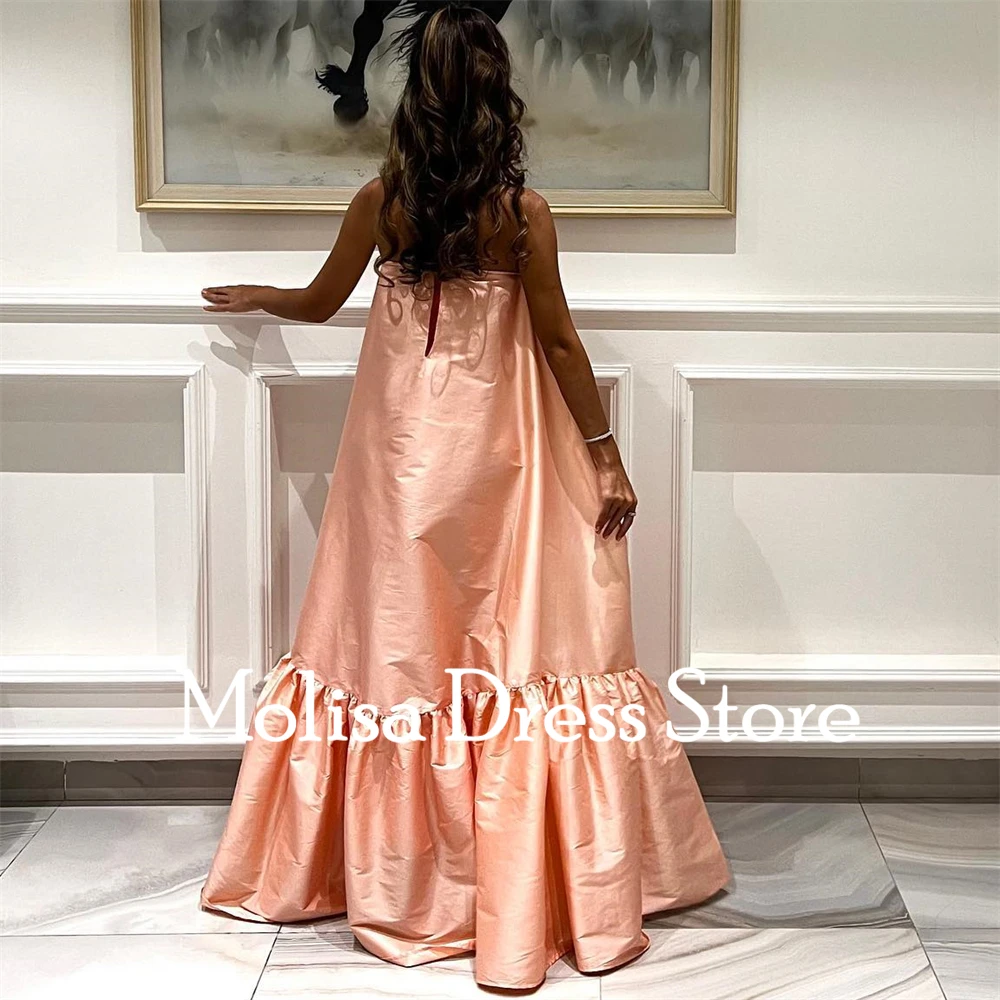 Vestido de noche de satén de sirena rosa sin tirantes para mujer, prenda sencilla y Formal para fiesta de graduación, largo hasta el suelo