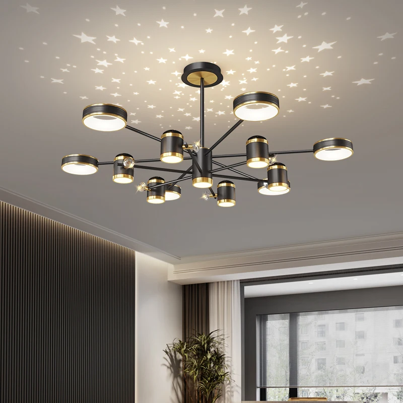 2024 Modern LED Chandelier For Living Room Bedroom Dining Room Kitchen Smart Remote Ceiling Pendant Light Indoor Decorative Lamp