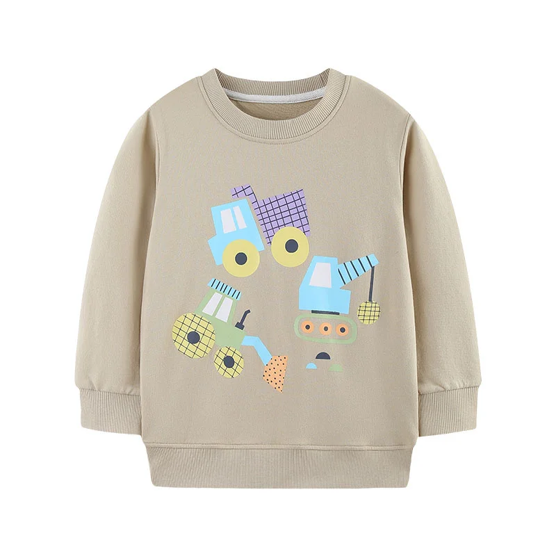 

Jumping Meters 2-7T Boys Sweatshirts Children's Long Sleeve Hooded Kids Autumn Spring Clothes Cotton Cars Printed Baby Shirts
