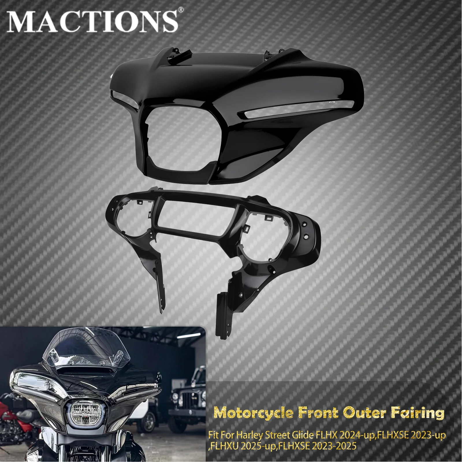 

Motorcycle Front Outer Fairing Headlight Cowl Speedometer Inner Cover Instrument Bracket Kit For Harley Touring CVO Street Glide