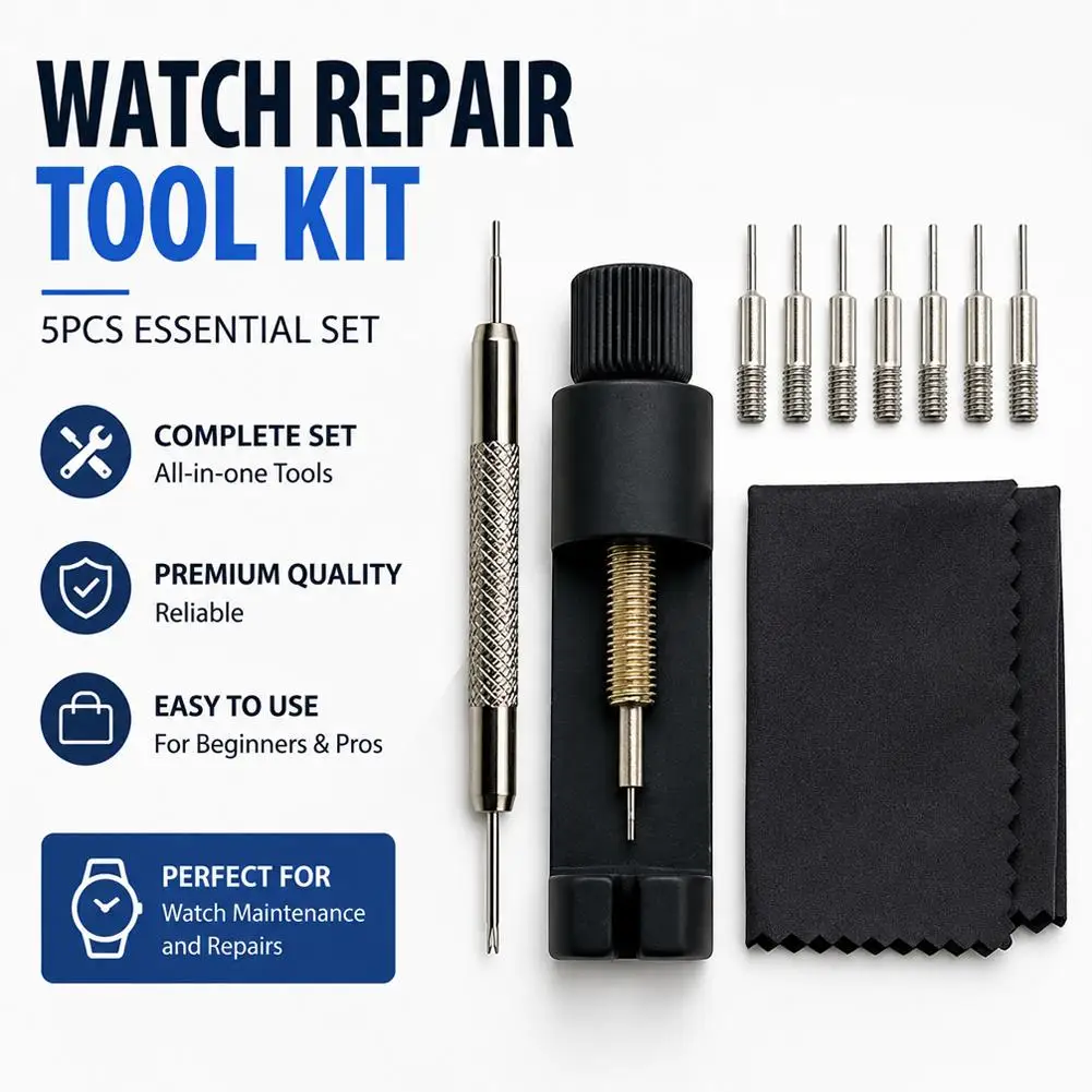 11Pcs Watch Repair Tool Kit Watchband Link Pin Remover Spring Bar Tool Strap Pin Disassembler Watchmaker Adjustment Set