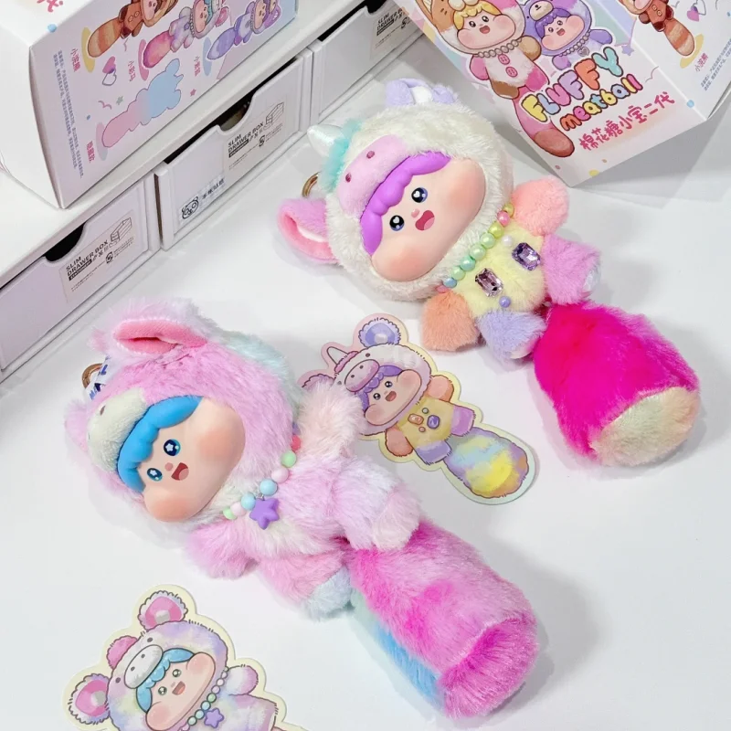 Originele Pluizige Gehaktbal V1 V2 Serie Trendy Blind Box Speelgoed Collectible Kawaii Poppen Sleutelhanger Hanger Ornament Mystery Box Gift