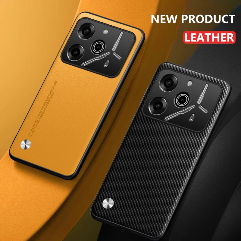 Leather Case for Tecno Pova 6 Pro Carbon Fiber Silicone Protection Hard Full Lens Shockproof Phone Cover TecnoPova6Pro LI9 Coque