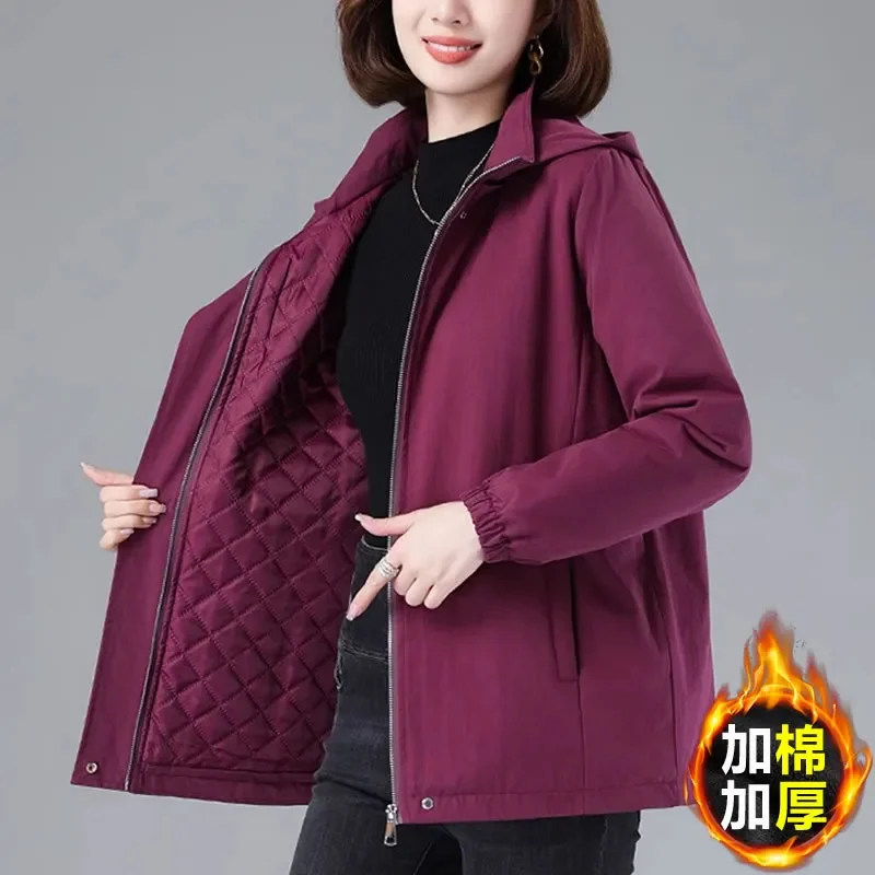 Puffer Jackets Women Parkas Autumn Winter 2025 New High-Grade Cotton-Padded Coat Hooded Down Cotton Jacket Loose Ladies Outwear