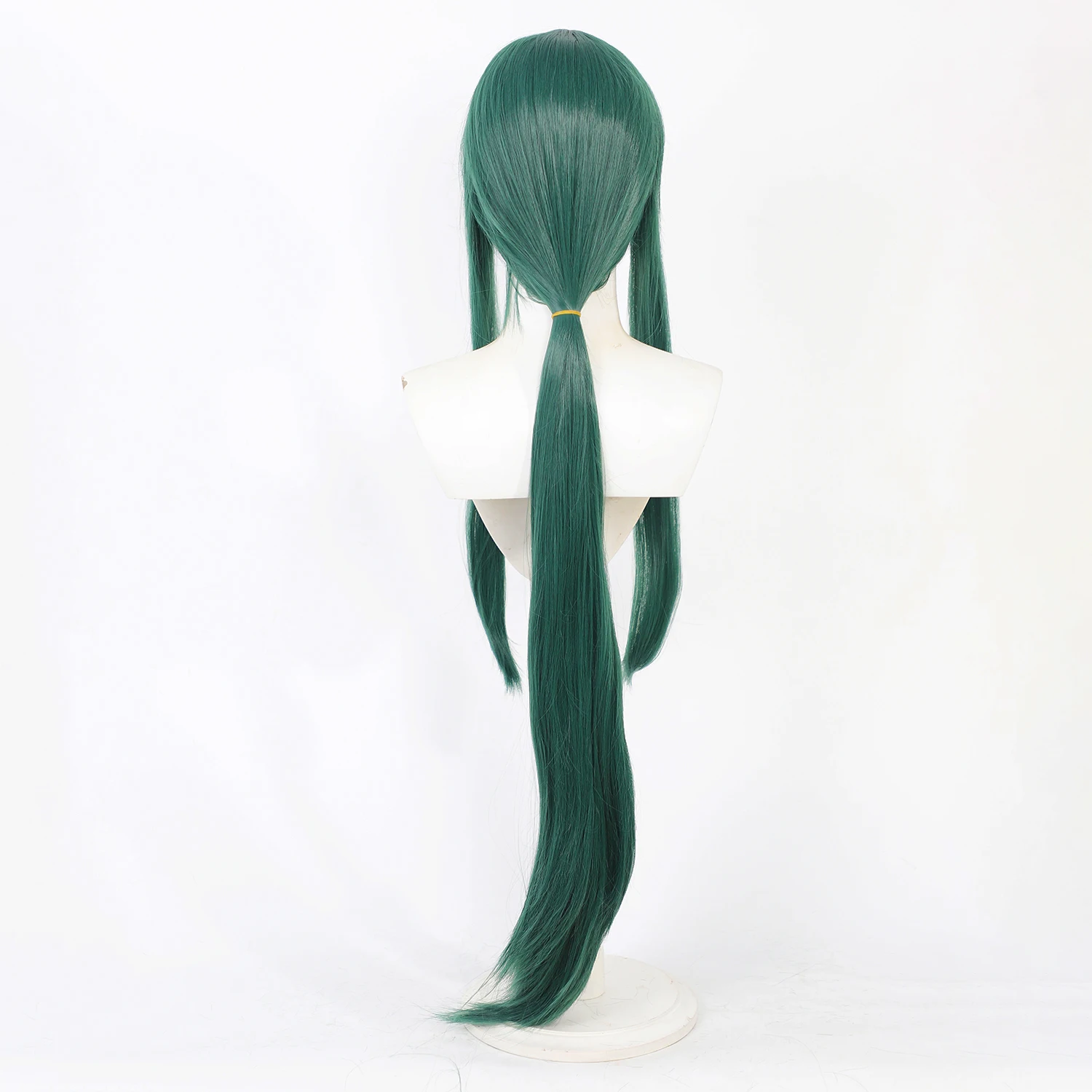 100cm Dark Green Long Ponytail Touken Ranbu Nikkou Aoe Cosplay Wig Heat Resistant Synthetic Hair for Anime Halloween Costume - view 6