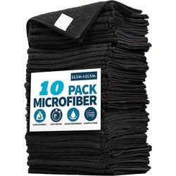 Light Gray/Black Ultra-Fine Fiber Kitchen Towels - 1/2/4/8/10pcs Super Absorbent, Soft & Stain-Removing Cleaning Cloth Set