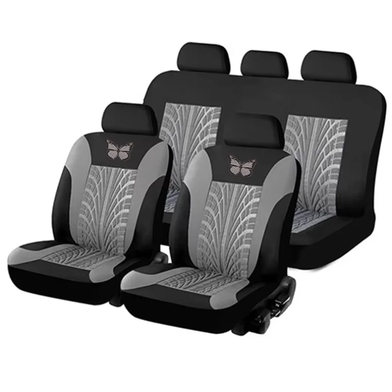 Universal Full Set 9PCS Butterfly Pattern Car Seat Covers For 5 Seaters Car Interior Accessories All-Season Auto Seat Covers