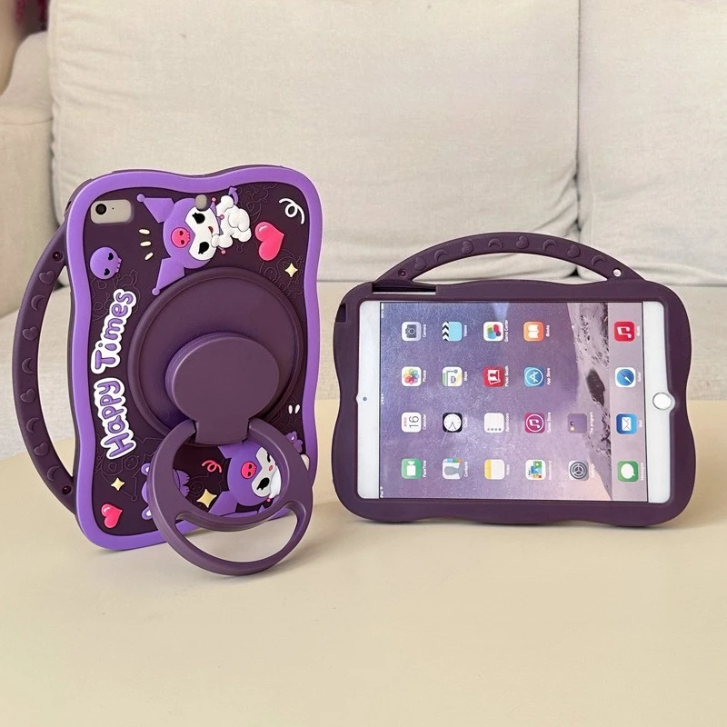 

Силиконовый чехол Kuromi для iPad 11th Gen 10,9 дюймов iPad Air 4 10,9 дюймов iPad pro 11 In Kids Cover с подставкой, совместимый с iPad
