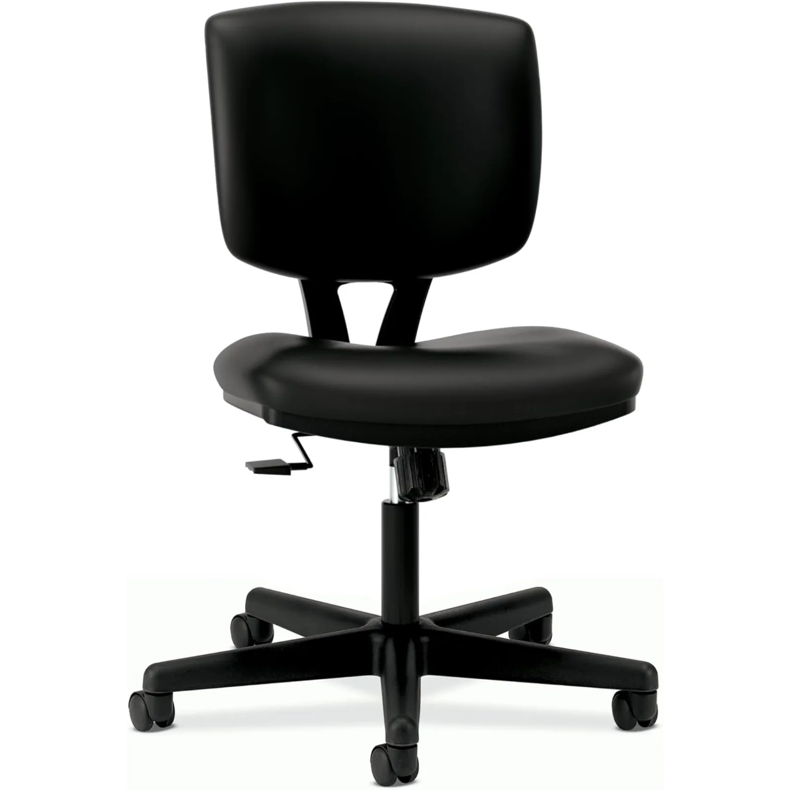 

US Volt Armless Seating, Task Chair, Black Leather