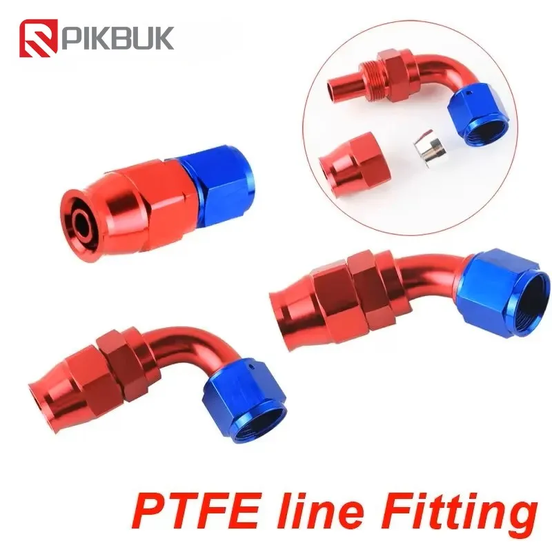 

PTEF AN6 8 10 straight 45 90 DEGREE REUSABLE SWIVEL PTFE HOSE END FITTING