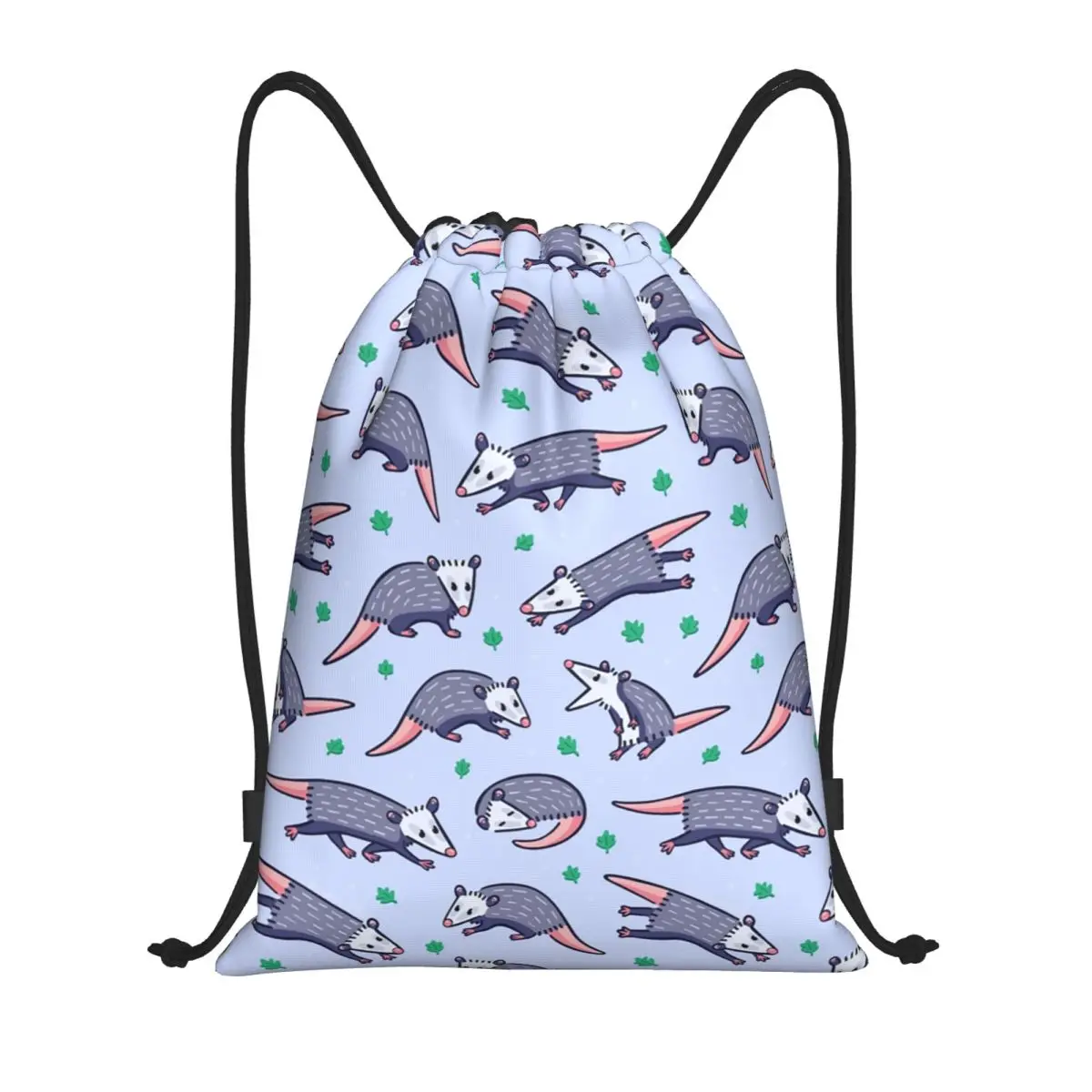 Aangepaste Opossum Patroon Trekkoord Rugzak Tassen Dames Heren Lichtgewicht Dierenhuisdier Gym Sport Sackpack Zakken om te winkelen