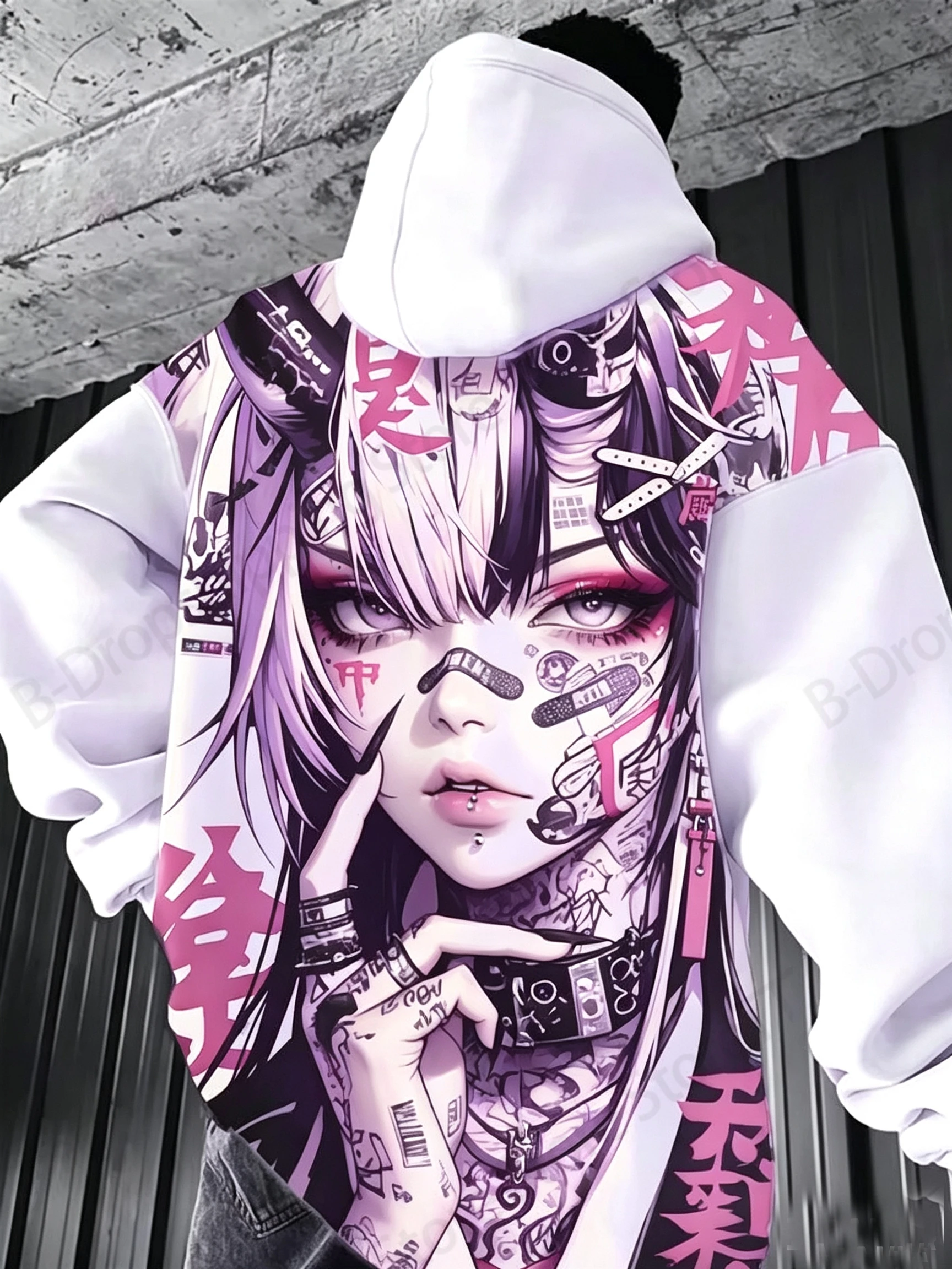 Cartoon Anime Samurai Girl 3d Print Hoodie Men Women Fashion Oversized Hoodie Sweatshirt Manga Tracksuit Mens Clothing Sudaderas