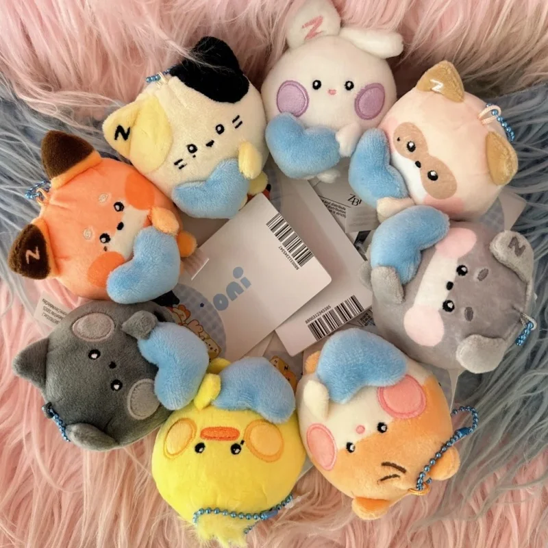 

Zeroni Fluffy Wonderland Heart Cartoon Pet Plush Round Doll Magnetic Pendant Keychain Bag Charm Kpop Star Merchandise Toys Gift