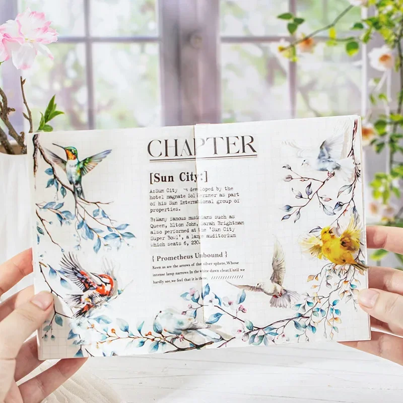 20Pcs leaves aquascape Flower branch birdsong branches European Supplies collage decoration vintage sticker Scrapbook 156*98mm