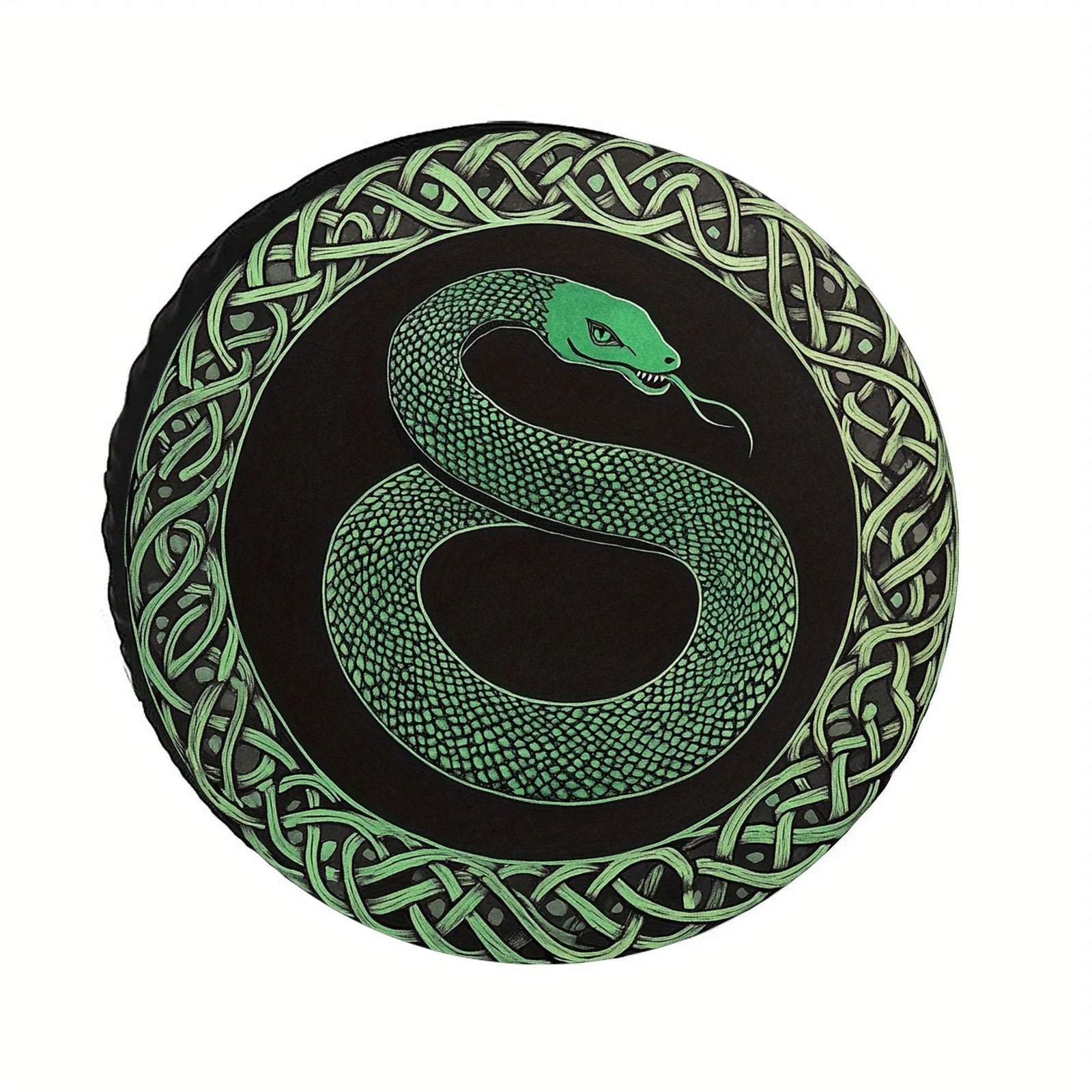 Green Celtic Snake Tire Cover Durable Polyester Dust Protector for Car RV Camper Truck