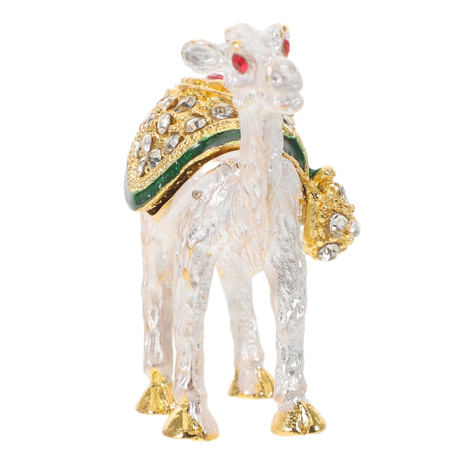 

Camel Ornament Trinket Box Rhinestone Crystal Jewelry Storage Box Hinged Travel Organizer Earrings Ring Holder Women