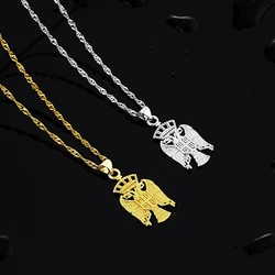 Republic of Serbia Eagle Pendant Necklaces for Women Men Silver Color/Gold Color Srbija Jewelry Serbian Gift