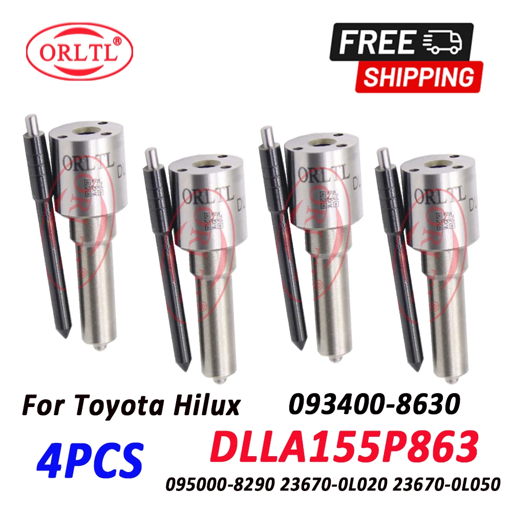 

ORLTL 4 PCS 23670-0L050 Diesel Injector Nozzle DllA155P863 Fuel 093400-8630 DLLA155P1062 for TOYOTA 23670-0L020 095000-8290