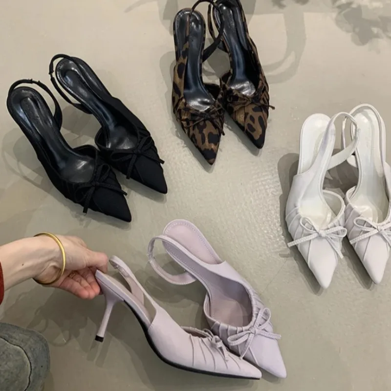 

Summer High Heel Women Sandals Fashion Pointed Toe Singbacks Shoes Design Style Banquet Party Dress Sandalias Shoes